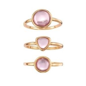 Avon modern pink ring set
